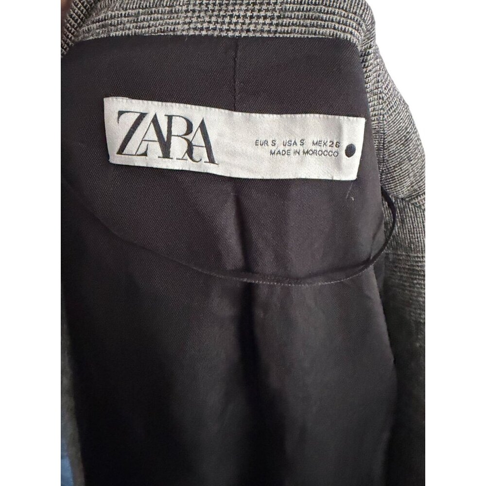 Zara Black Gray Patterned Buttoned Oversize Blaze… - image 2